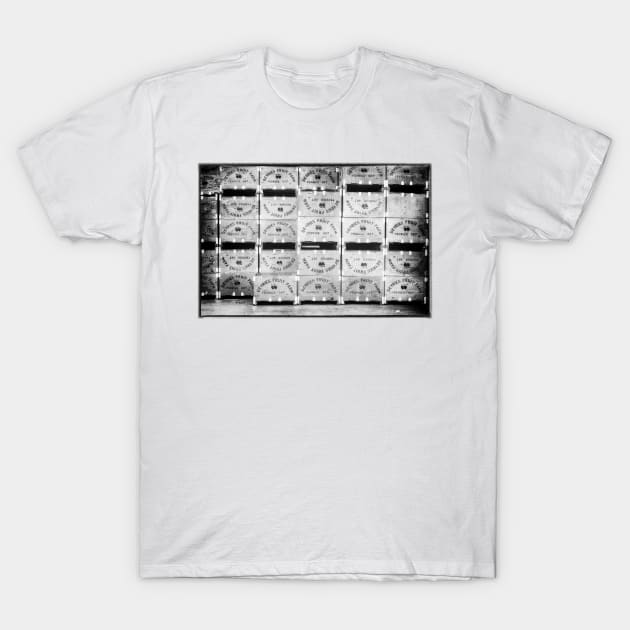 Stacked Apple Crates BnW T-Shirt by Robert Alsop